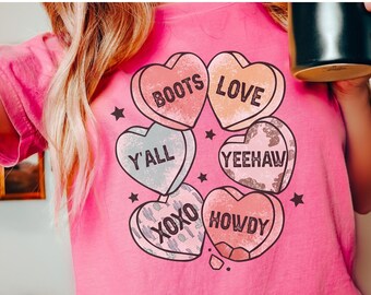 Comfort Colors Valentines Day Shirt, Valentines Day Shirt Oversized, Trendy Valentine's Day Shirt, Western Graphic Tee Comfort Colors