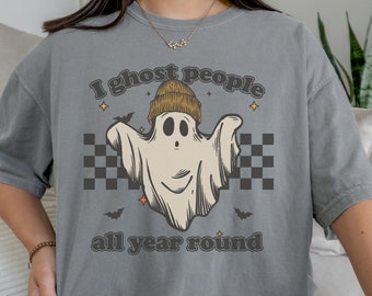 I Ghost People All Year Round Halloween Shirt, Comfort Colors Halloween Tee, Retro Halloween Shirt Comfort Colors, Funny Halloween Shirt