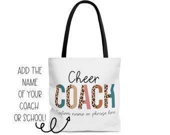Cheer Coach Tote Bag, Cheer Coach Bag, Cheer Coach Gifts, Coach Tote Bag, Gift For Cheer Coach, Custom Cheer Tote