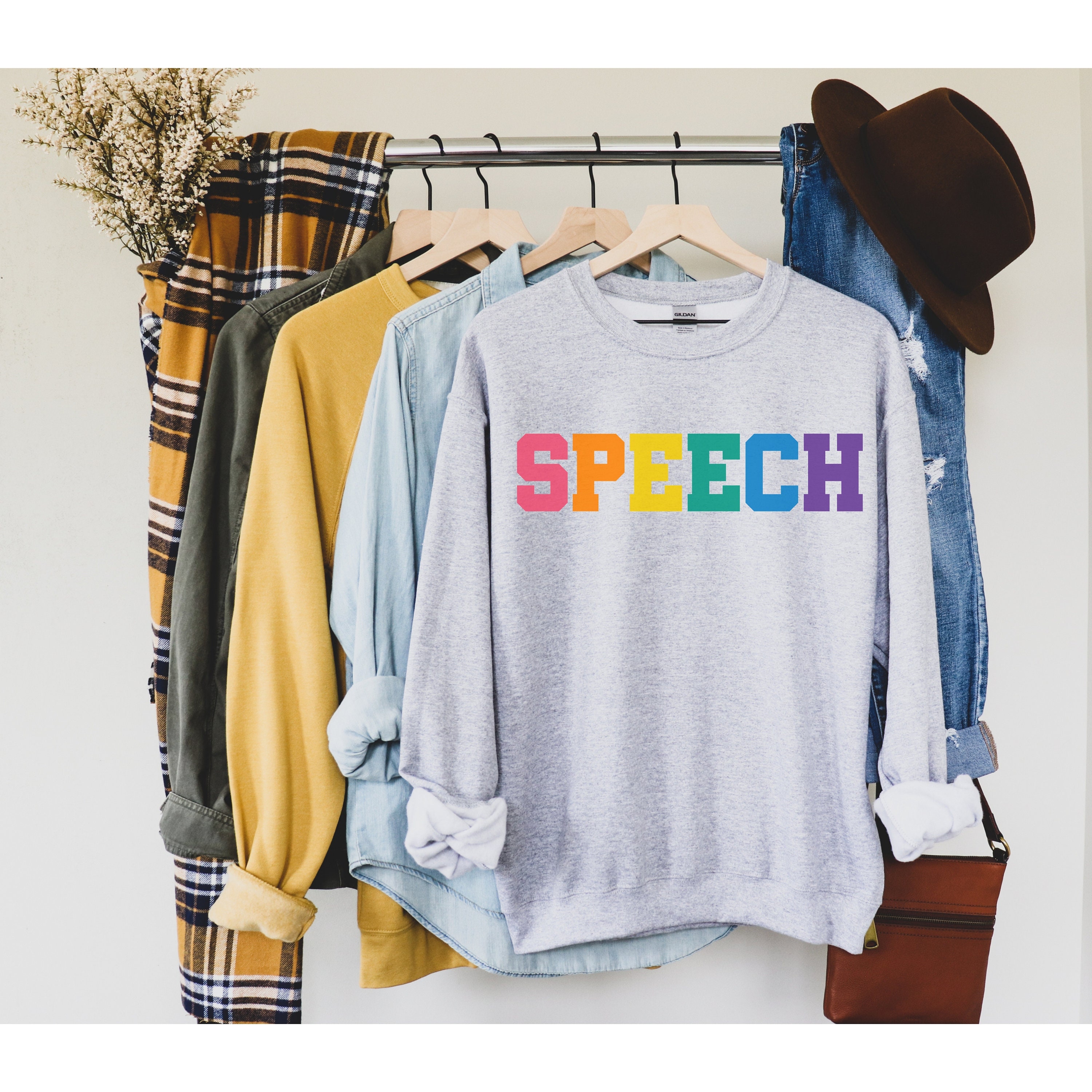 Speech Therapy Sweatshirt SLP Rainbow 