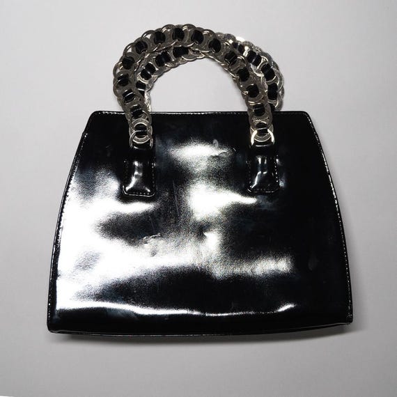 Agnes B Black Leather Chain Bag Made in Japan
