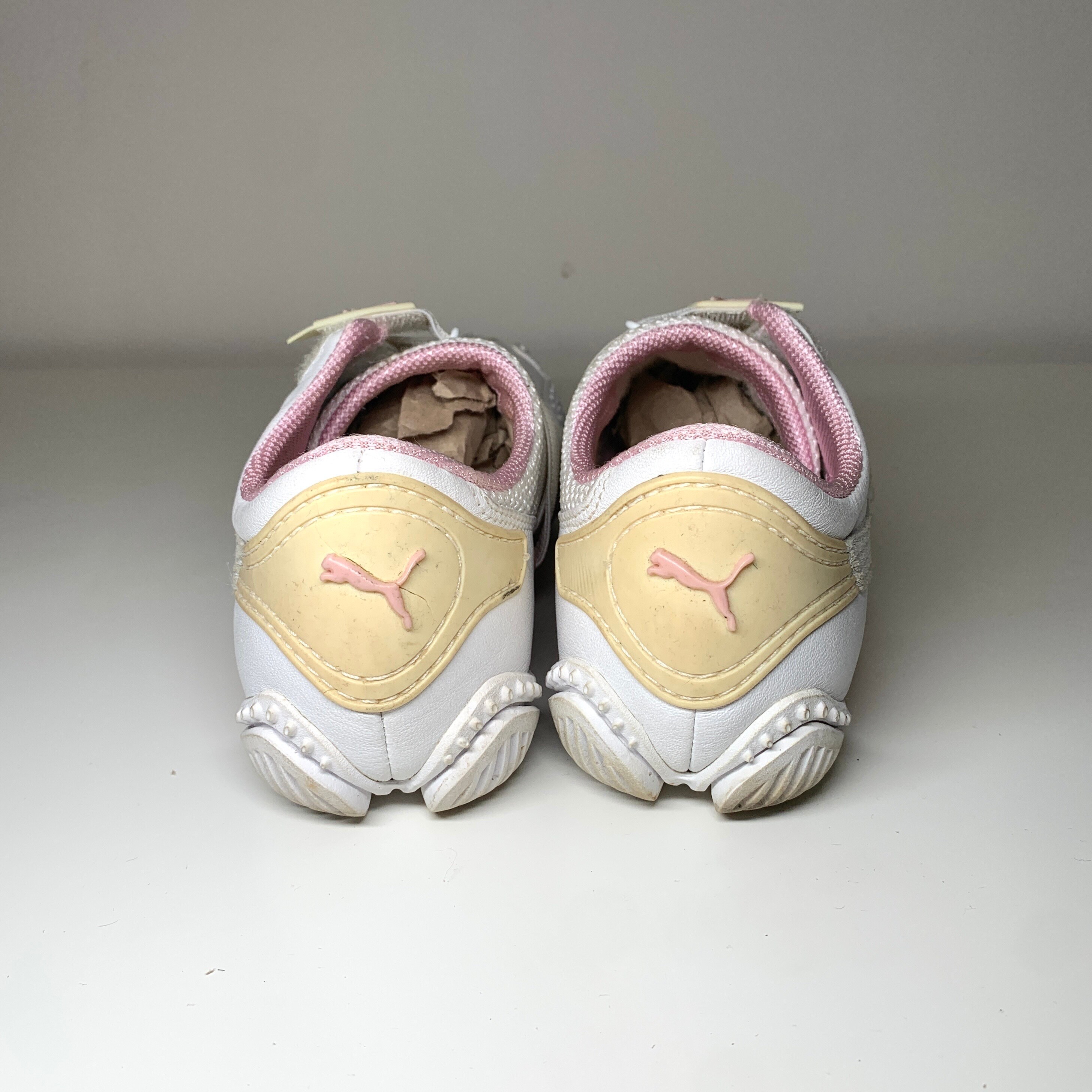 Puma Mostro White and Pink Leather Perforated US 7/ Uk 4.5/ EUR 37.5 - Etsy