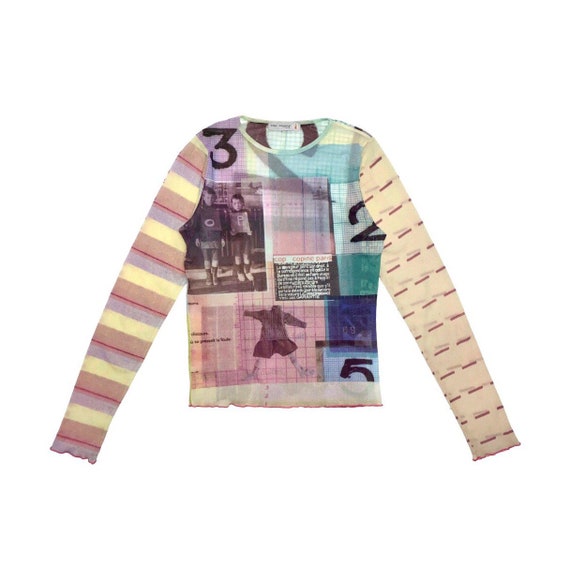 Cop copine mesh top pastel size L