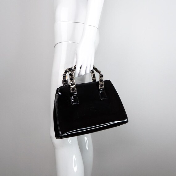 Agnes B Black Leather Chain Bag MADE in JAPAN Etsy