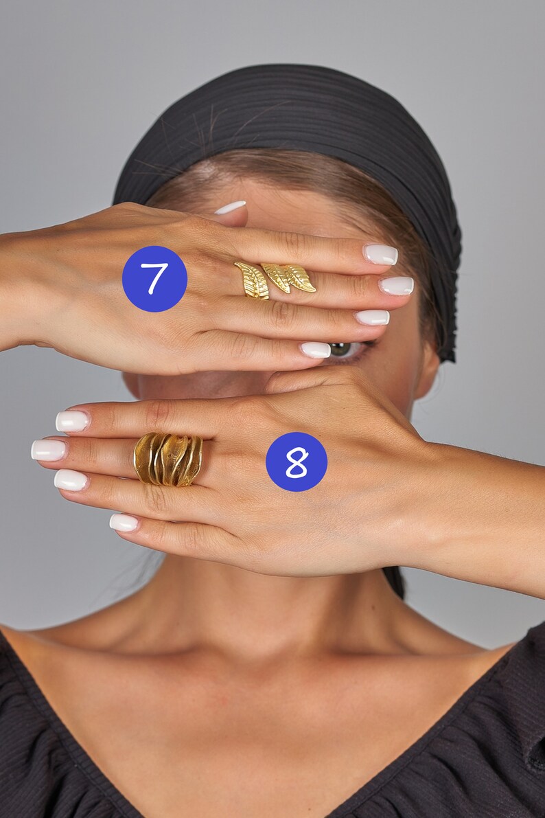 Gold Statement Rings Adjustable Rings Boho Style Big Rings Etsy