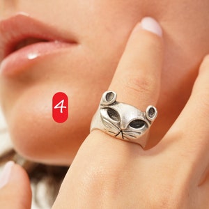 Adjustable Animal Rings, Cute Cat Ring, Large Rings, Turtle Ring ...