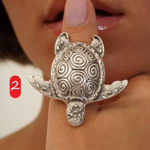 Adjustable Animal Rings, Cute Cat Ring, Large Rings, Turtle Ring ...