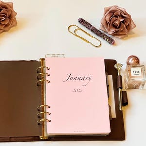 2026 Rose & Parchment Monthly and Weekly Inserts (Dated/Detailed)