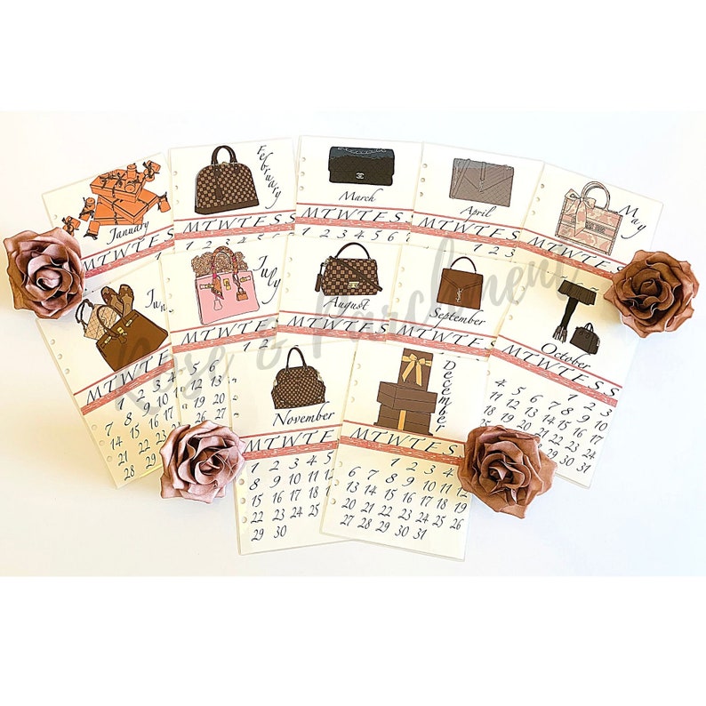 2021 Luxury Calendar Dividers set of 12 Etsy