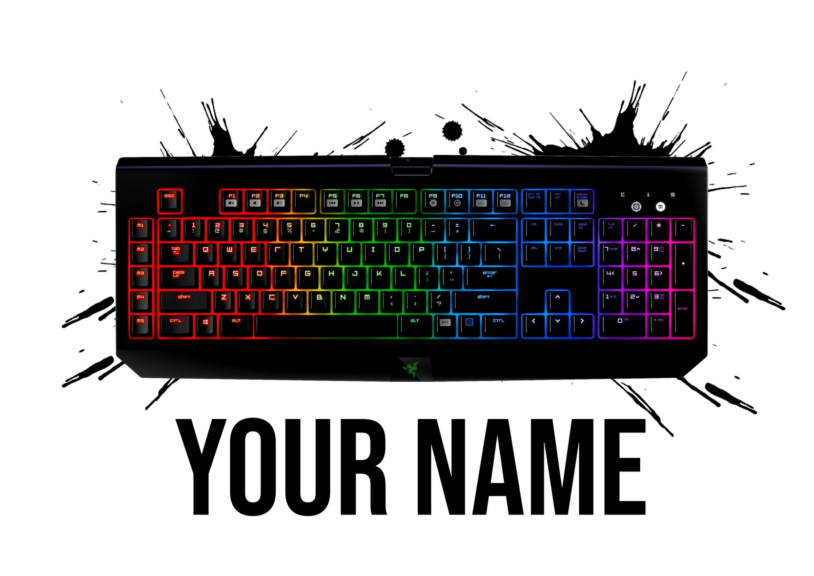 Personalised Gaming Keyboard Wall Art Print Wall Art Poster | Etsy
