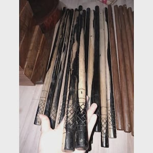 Pair (2 pieces) Kamagong Arnis Escrima Kali Baston Martial Arts Sticks with Case