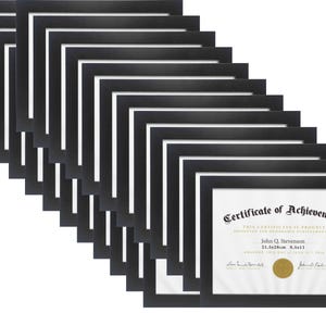 Bulk Wood and Glass Letter 8.5 x 11 Document Certificate Frames - 24 pieces