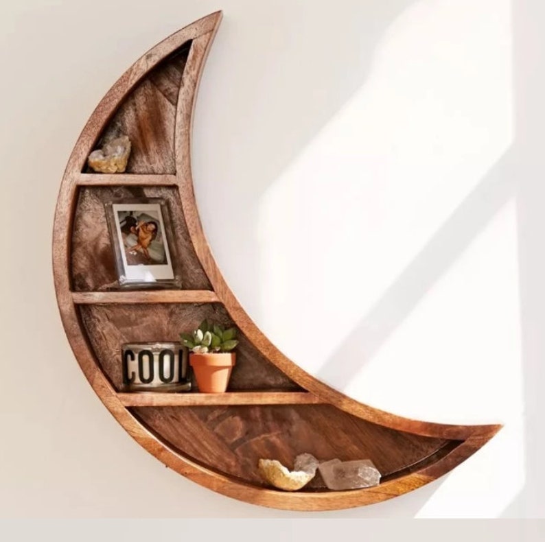 Decorative Half Moon Wall Shelf Crescent Moon Wall Decor Etsy