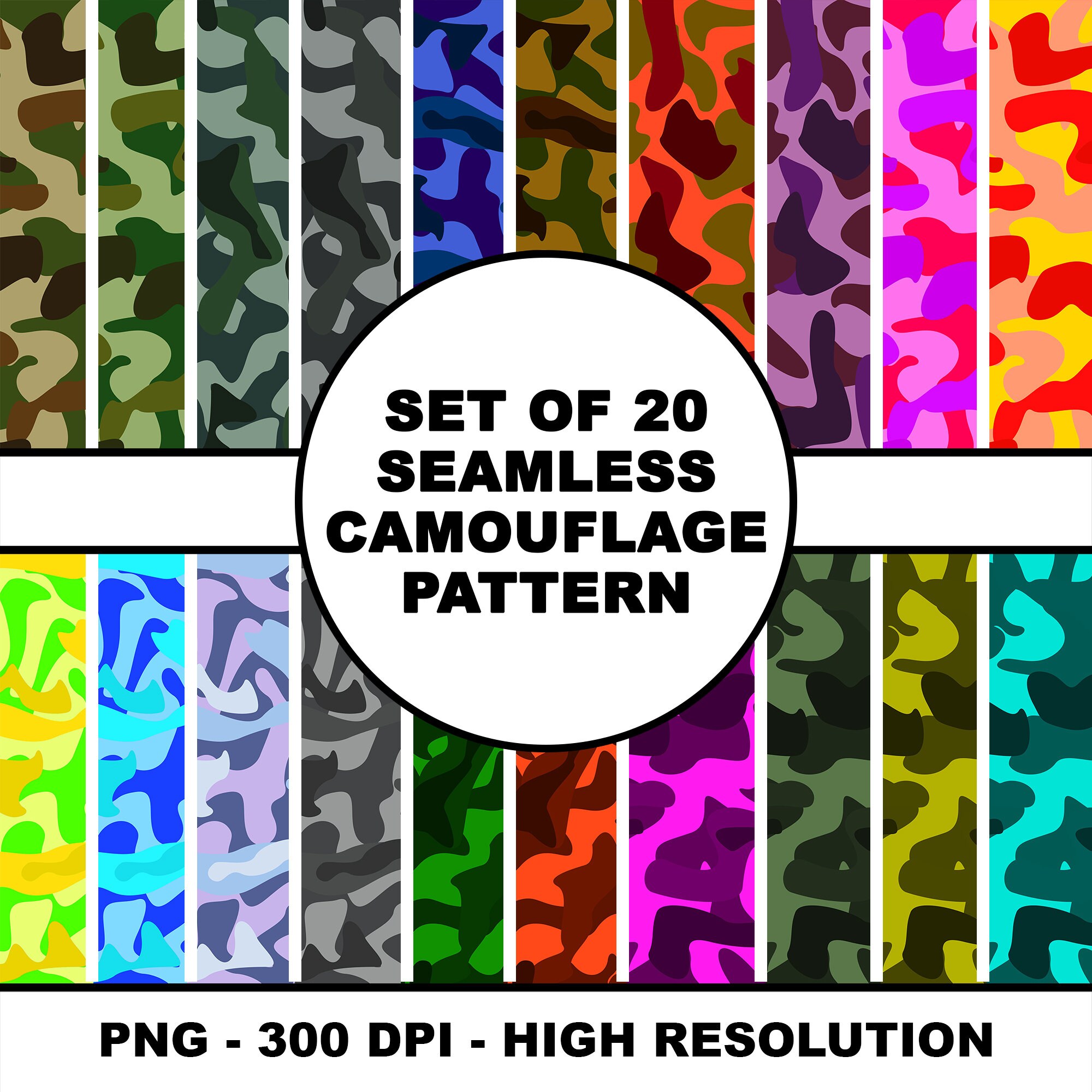 Seamless Camo Pattern Digital Prints PNG File Camouflage Pattern Art ...