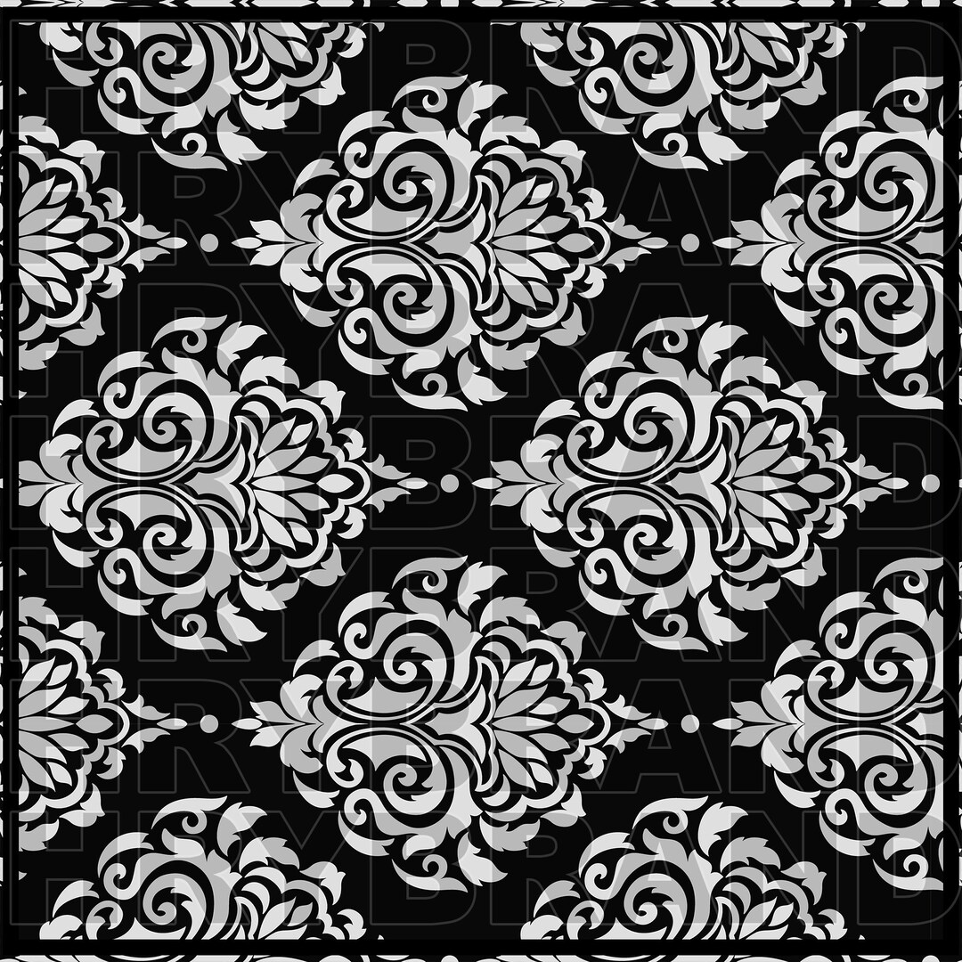3 Seamless Damask Pattern Artwork 3 Different Damask Pattern Etsy