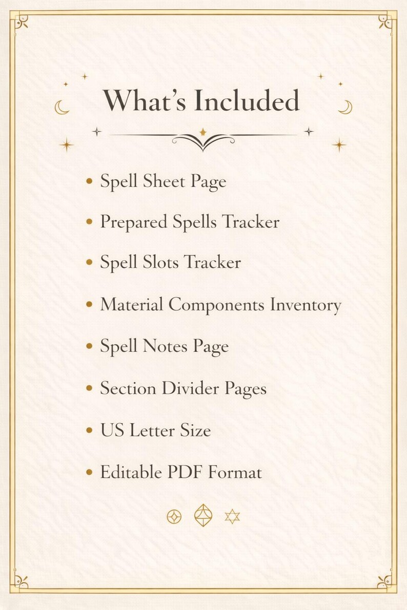 DND Spell Sheet Printable | Editable Spell Book PDF | Dungeons and ...