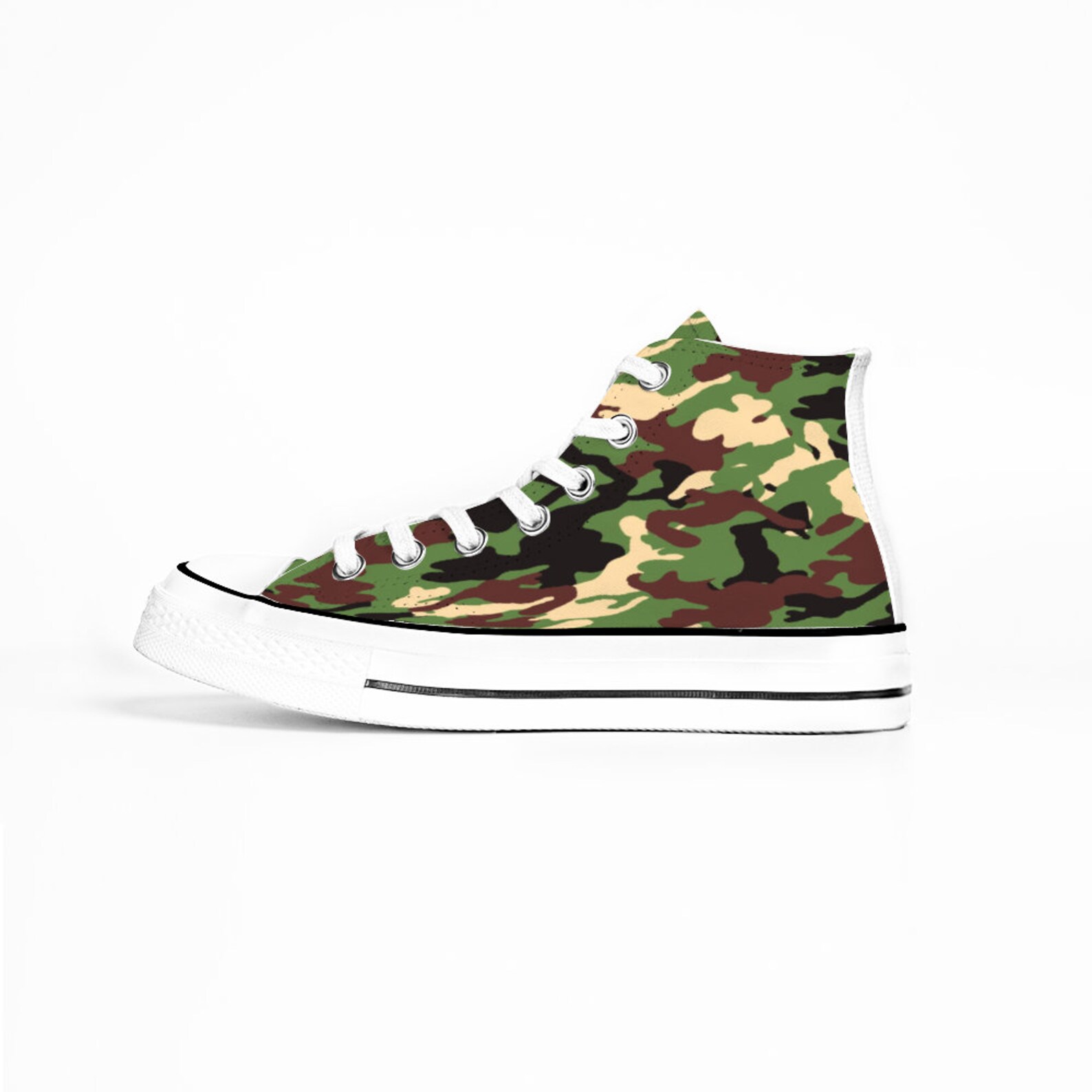 Camouflage Sneakers Fashion High Top Lace up Canvas Sneaker Etsy