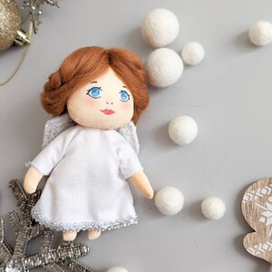 Christmas Angel Textile Toy, Fabric Mini Doll, Stocking Filler Angel 4