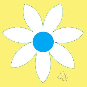 4.  Pointy Petal Daisy.  Choose 1st color and 2nd color.  One sheet of each color. Crisscross the centers for 16 two-colored flowers.