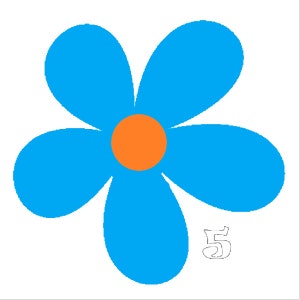 5.  Doodle Daisy.  Choose 1st color and 2nd color. One sheet of each color. Crisscross centers for a total of 16 two-colored flowers.