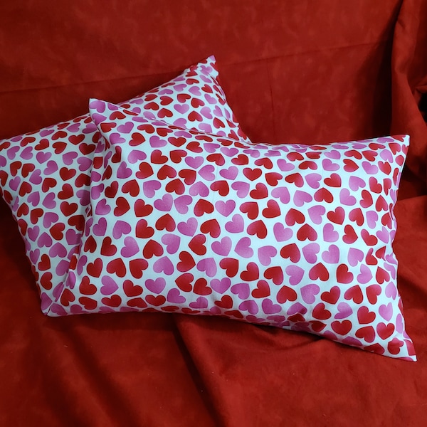 Valentine's Day Travel/Toddler Pillow Cover, Valentine's bedding, Fits pillow size 13" x 18", Valentine's Day Room Decor, Dorm Room Decor