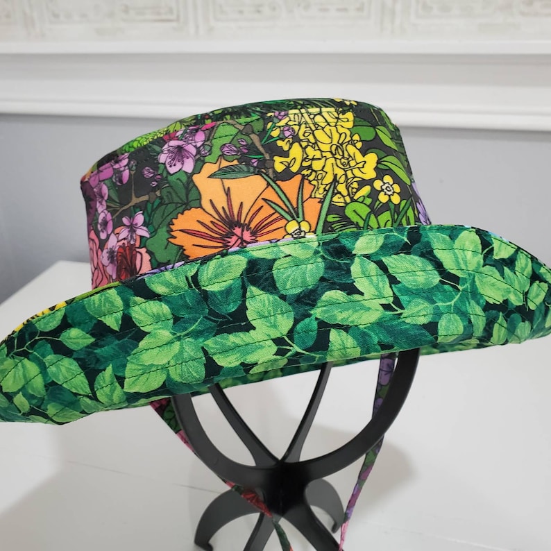 Floral Garden Bucket Hat: Wide Brim, Water Repellent, Custom Size - Etsy