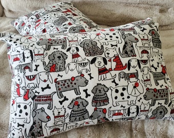 Puppy Flannel Toddler Pillow Cover: Travel Bedding Sham