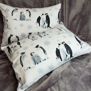 25% Off!  Christmas Penguin Flannel Pillow Cover - Toddler/Travel Size
