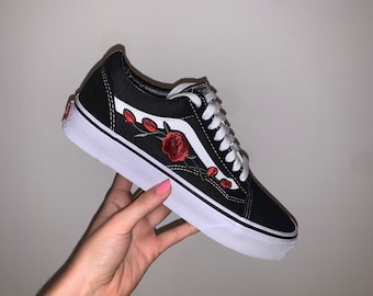 vans with embroidered flowers