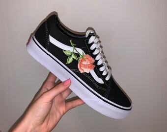 rose embroidered vans uk
