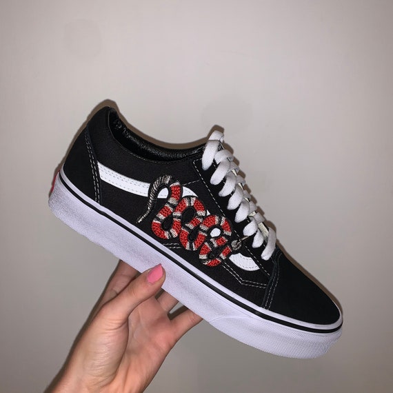 vans with snake embroidery