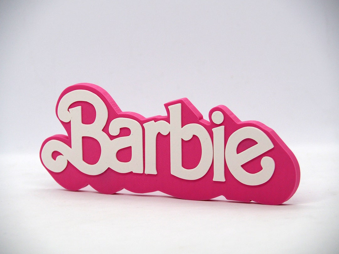 Barbie 3D Sign 3D printed shelf sign Decorative logo stand - Etsy Portugal