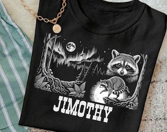 Vintage Jimothy Raccoon Shirt PNG, Trendy Raccoon Meme Shirt, Retro Moon Graphic Tshirt, Funny Trash Panda Cottagecore Animal Png