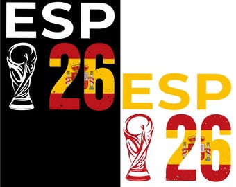 Spain 2026 PNG, Spain Soccer Png, Spanish Flag 26 Design, World Cup 2026 Spain PNG, La Roja Soccer Graphic, Sublimation PNG Download