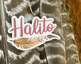 Halito Waterproof Sticker, Halito with Feather Sticker