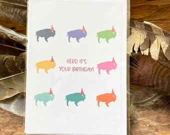 Herd It’s Your Birthday Greeting card, Buffalo/Bison card