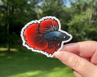 Betta sticker, Betta Fish Vinyl Sticker, Aquarium sticker, Waterproof Betta sticker