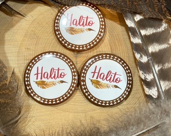 Halito Pinback Button, Choctaw Hello Pin, Set of 3
