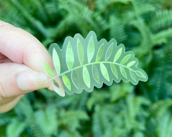 Clear fern leaf sticker, Botanical floral sticker