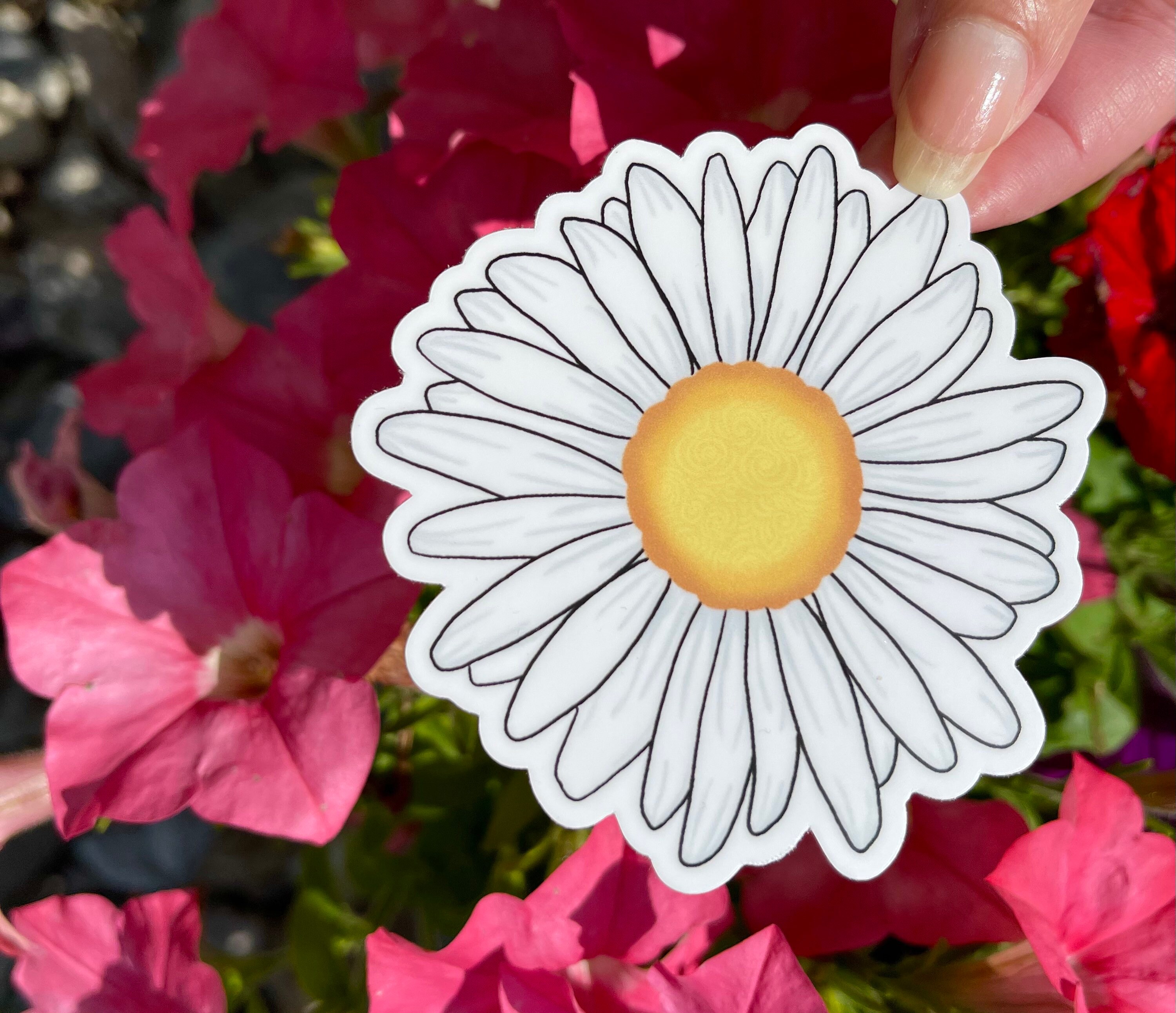 Daisy Sticker, Floral Vinyl Sticker, Floral Sticker, Flower Sticker ...