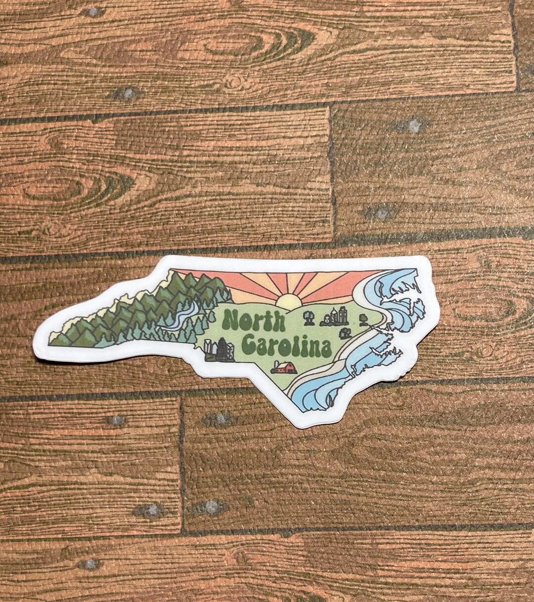 North Carolina State Sticker, NC Waterproof Decal - Etsy