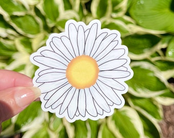 Daisy sticker, Floral vinyl sticker, Floral sticker, Flower sticker, Botanical Sticker, Daisy, Daisy Decal, Waterproof Sticker