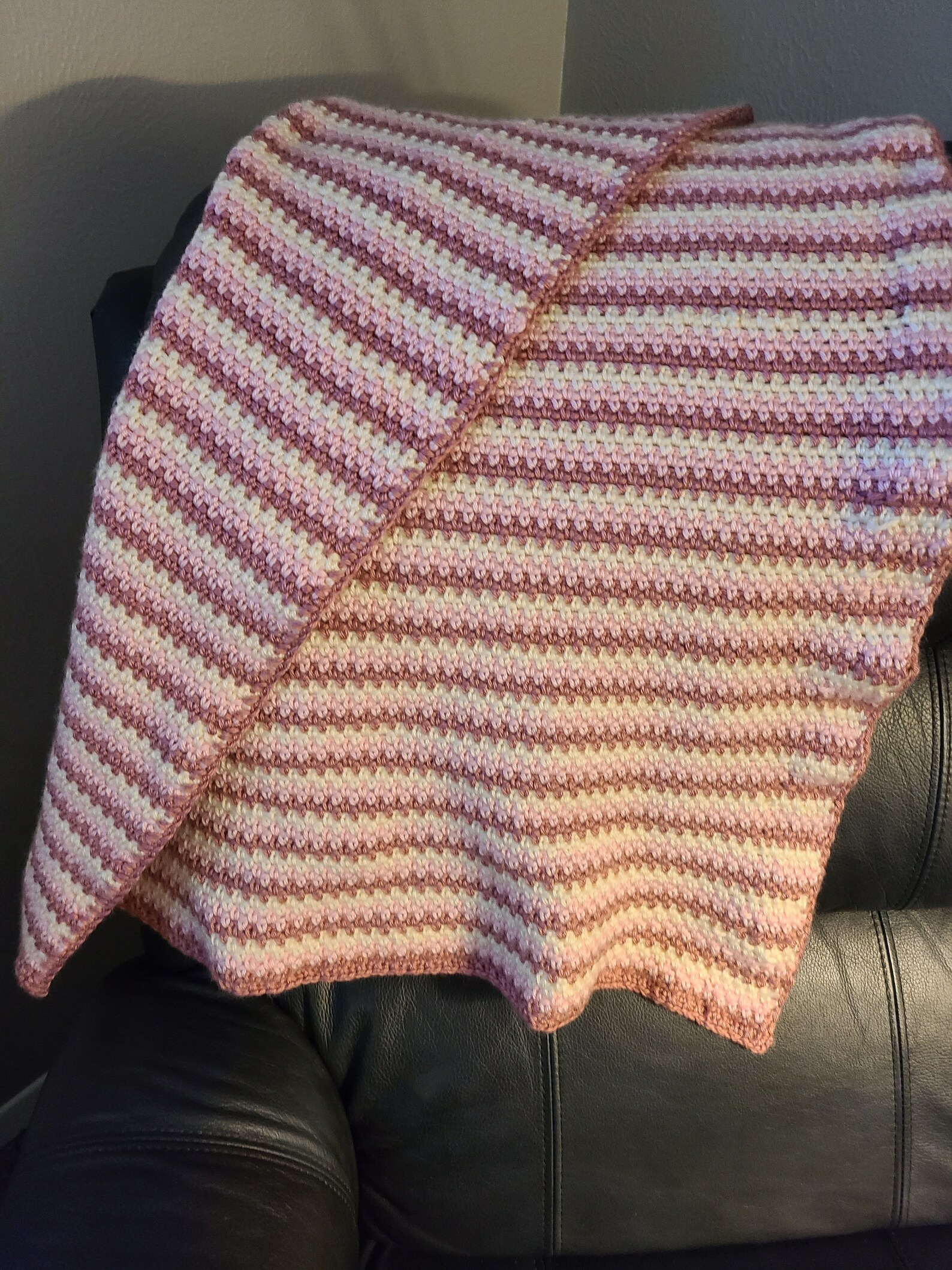 Crochet Moss Stitch Baby Blanket Etsy