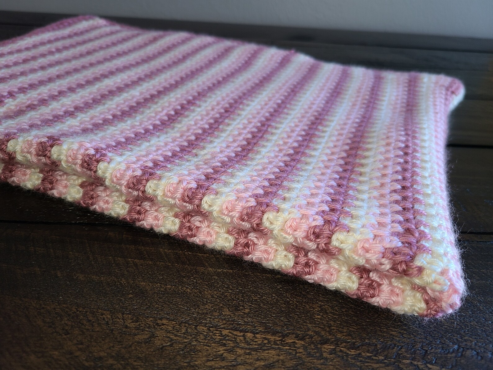 Crochet Moss Stitch Baby Blanket Etsy