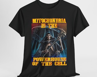 Mitochondria Funny Hard Skeleton Meme T-shirt,Badass Skeleton Shirt,Cringe Shirt, Unhinged Shirt,Ironic Gen z Meme,Cursed, Best Seller Shirt