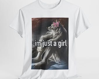 Soy solo una chica, hombre lobo alfa, camiseta irónica, divertida, camiseta de Weirdcore, camiseta de Shitpost, camiseta Sigma, camisetas sarcásticas, camisetas irónicas, lobo alfa
