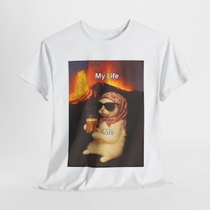 T-shirt kat meme, retro kitty shirt, vintage kattent-shirt, leuk cadeau voor kattenliefhebbers, grappige kat grafisch T-shirt, uniseks katoenen T-shirt