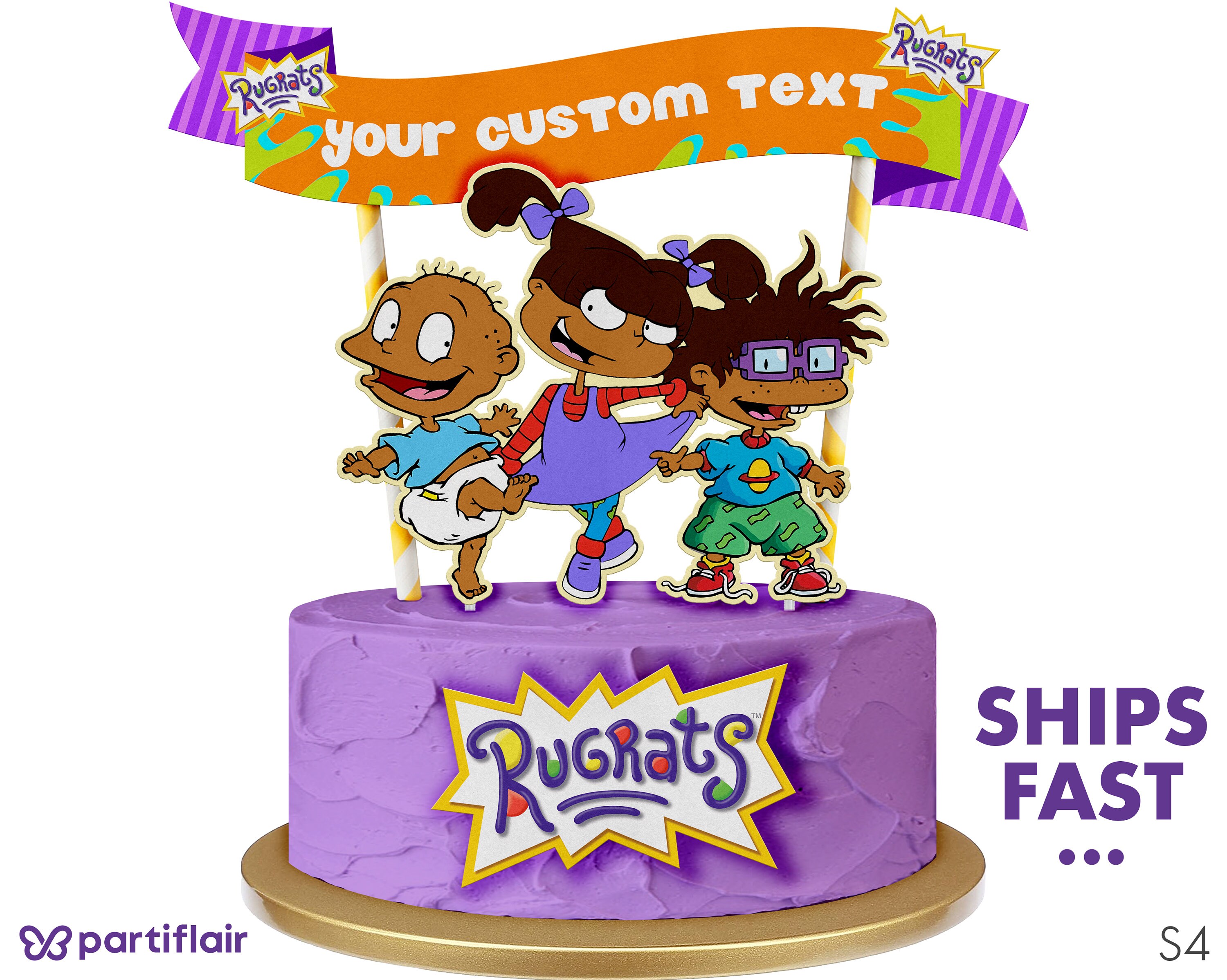 12 Black Rugrats cupcake topper rings topper rings Cake decorations
