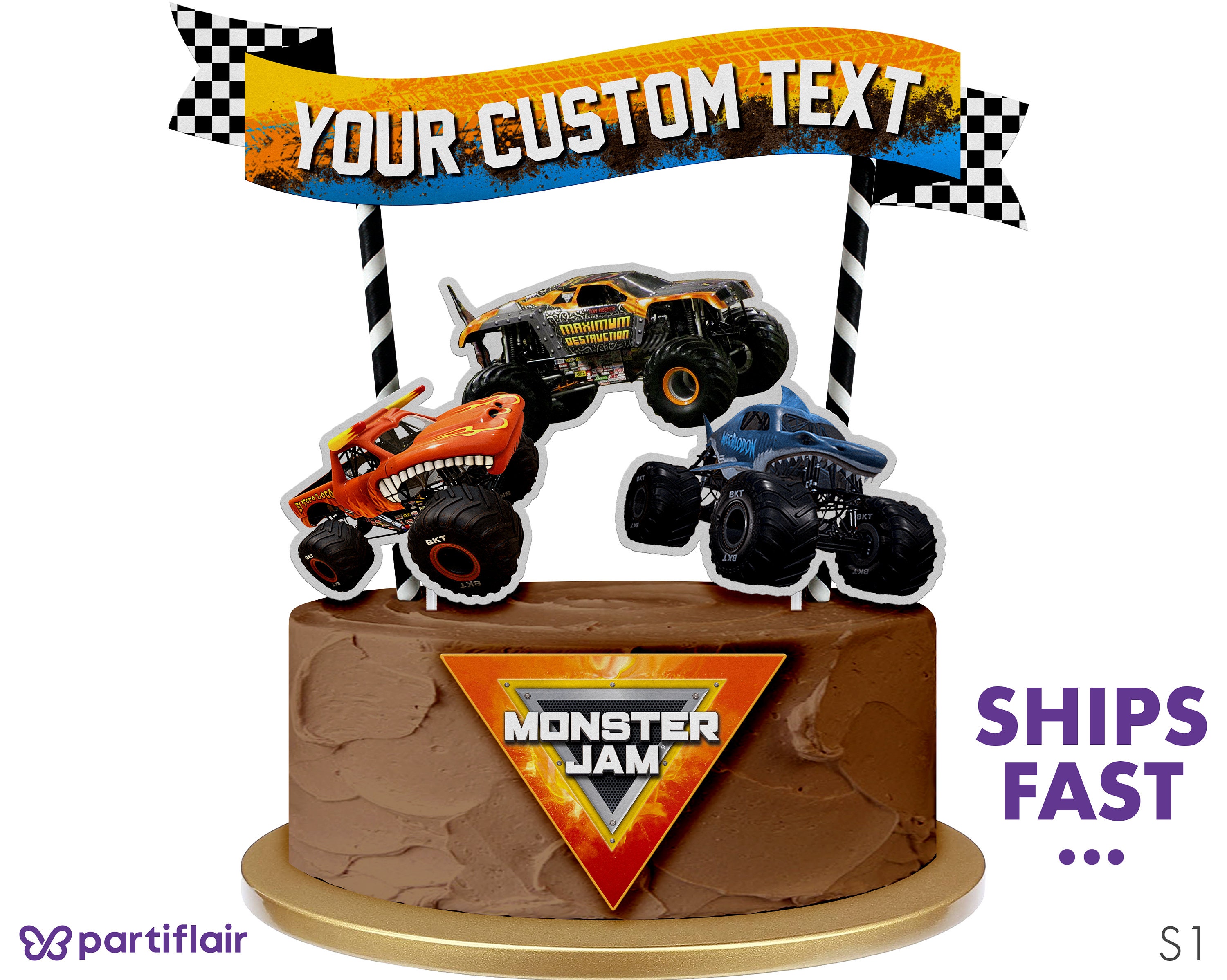 MONSTER Truck Cake Topper Monster Truck centerpiece | Etsy