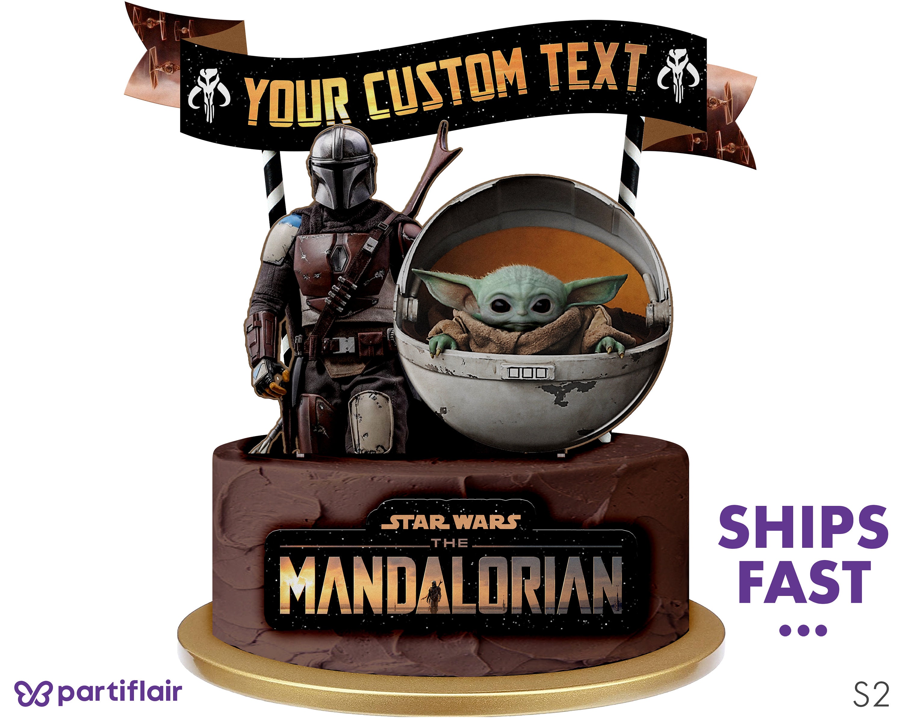Mandalorian Cake Topper/star Wars Cake Topper/birthday Cake Etsy
